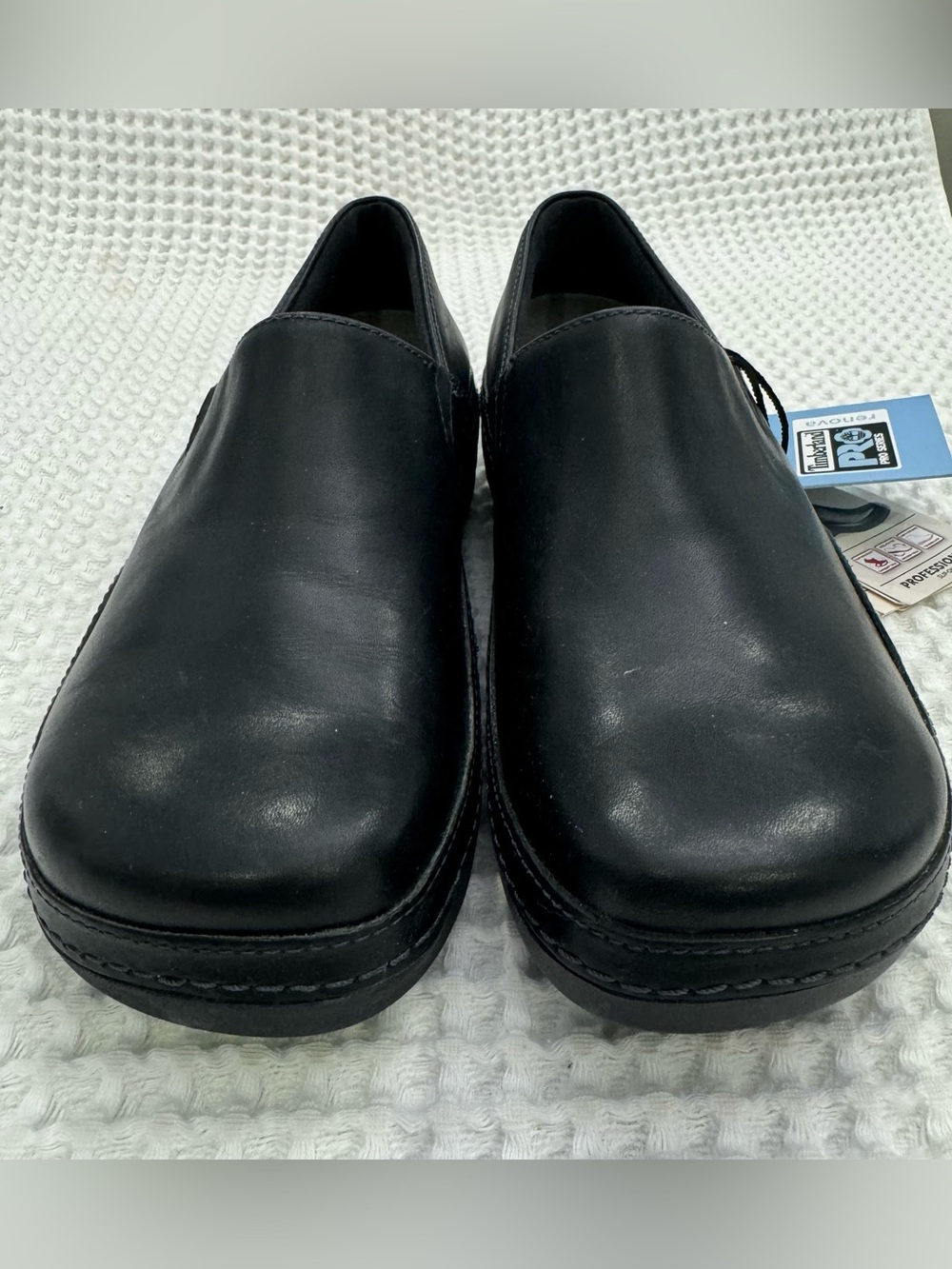 NWT Timberland PRO Renova Black Leather Slip on ANTI-SLIP Clogs MSRP $148 Size 9 - Picture 6 of 9